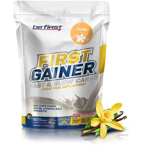 Гейнер Be First First Gainer Fast & Slow Carbs, 1000 г, ваниль
