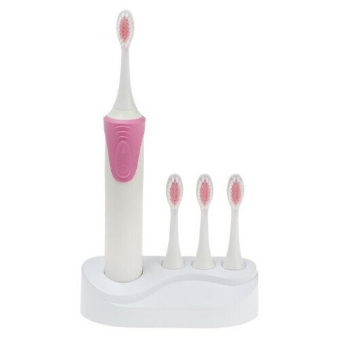 Электрическая зубная щётка Luazon LP-009, вибрационная, 8500 дв/мин, 4 насадки, 2хАА, розовая Luazon Home