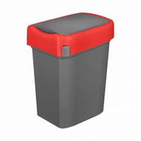 Бак для мусора Бытпласт 434214704 10л (245х196х345) полипропилен с красным ободом Resto