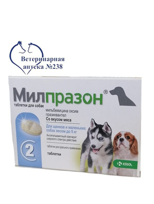 Милпразон для собак весом менее 5 кг от компании Ветеринарная аптека 238  купить в городе Краснодар