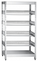 Кухонный стеллаж Abat ССТ-4-2, (400х1000 мм) 140 тарелок,вся нерж. с лотком для сбора воды