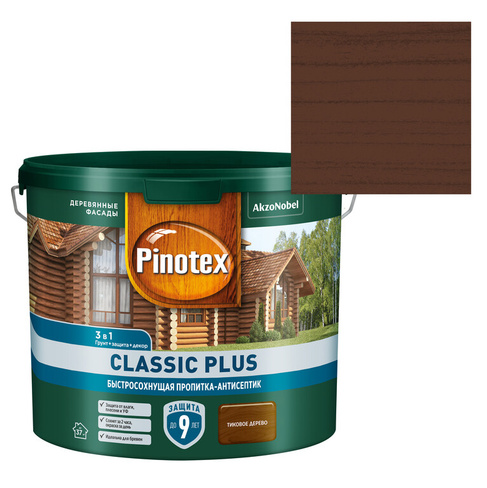 Пропитка антисептик для дерева Pinotex Classic Plus 3в1, 2,5 л тиковое дер.