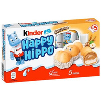 Шоколадно-молочное печенье Kinder Happy Hippo Hazelnut Киндер Хеппи Хиппо со вкусом ореха (Германия), 104 г