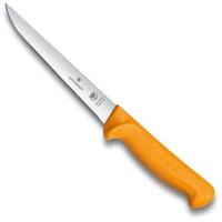Нож кухонный Victorinox Swibo, обвалочный, 160мм, заточка прямая, стальной, оранжевый [5.8401.16]