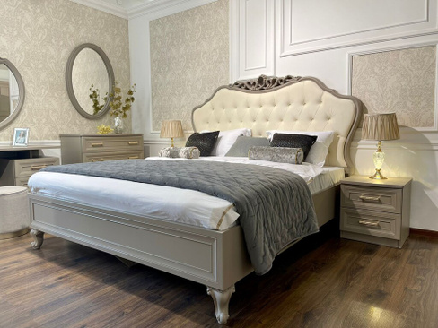Спальня "Мокко" кровать 1,6 м/1,8 м, шкаф 3/4/5 створчатый, цвет серый камень/матовый