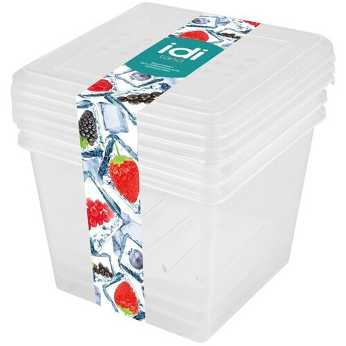 Комплект контейнеров для заморозки "Asti", 1 л х 3 штуки, бесцветный (количество товаров в комплекте: 3) idiland