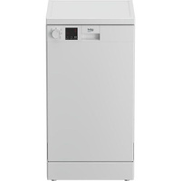 Посудомоечная машина Beko DVS050W01W, узкая, напольная, 44.8см, загрузка 10 комплектов, белая [7656108335]