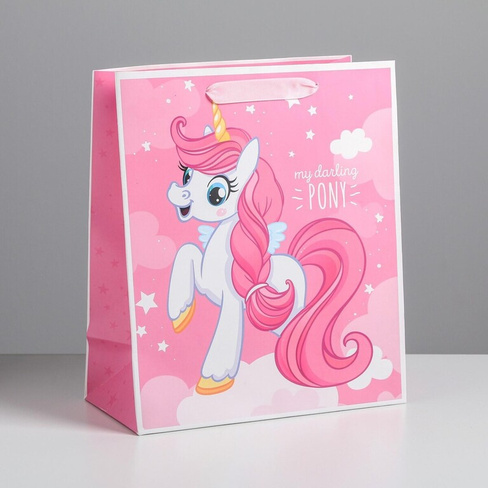 Пакет подарочный ламинированный вертикальный, упаковка, my darling pony, ml 23 х 27 х 11,5 см Дарите Счастье