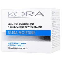 Крем для лица KORA "Увлажняющий" с гиалуроновой кислотой против морщин, питательный, 50 мл Kora