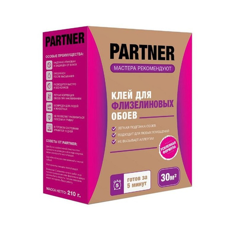 Клей для флизелиновых обоев Partner 210гр. (20)