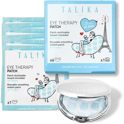 Talika Eye Therapy Patch Мгновенно разглаживающие патчи для глаз от темных кругов и усталости глаз — 6 пар в дорожном фу