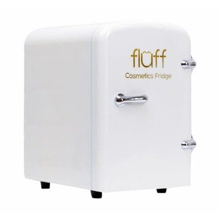 Мини-косметический холодильник Fluff, белый с золотым логотипом