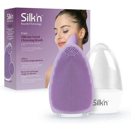 Силиконовая щетка для очищения лица Silk'n Bright — гигиеническое глубокое очищение, нежный пилинг и массаж — перезаряжа