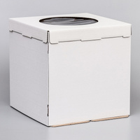 Коробка под торт с окном, белая, 30 х 30 х 30 см UPAK LAND