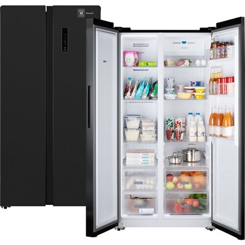 Отдельностоящий холодильник с инвертором Weissgauff Wsbs 600 XB NoFrost Inverter Side by Side двухдверный 3 года гаранти