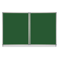 Доска для мела Staff магнитная, 3-х элементная, 100х150/300 см, зеленая (238009)