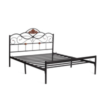 Кровать Tetchair Federica Queen Bed, дерево гевея/металл, 160х200 см, черная (AT-881)