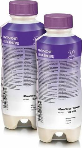 Диетическое питание Bbraun Нутрикомп Гепа Ликвид, в пластиковой бутылке - жидкая смесь для энтерального питания, 500 мл