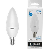 Упаковка ламп LED GAUSS E14, свеча, 10Вт, 33130, 10 шт.