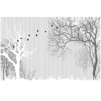 Фотообои / флизелиновые обои Зимний лес в оттенках серого / абстракция 4 x 2,7 м Photostena