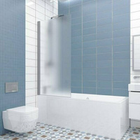 Шторка на ванну GWMPKB020P601 80x150 см, цвет фурнитуры хром матовый, цвет стекла матовый, стекло закаленное 6 мм, откры