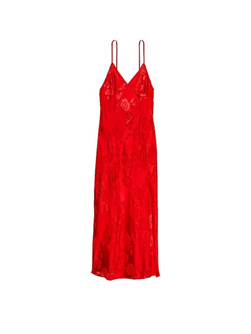 Платье-сорочка Victoria's Secret Archives Burnout Satin, красный