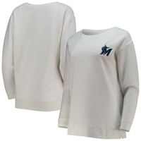 Женский стеганый пуловер Concepts Sport белый/кремовый Miami Marlins