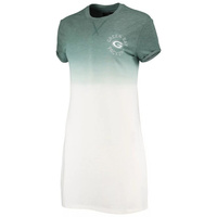 Женское платье-футболка зеленого/белого цвета с омбре зеленого/белого оттенка Green Bay Packers с эффектом омбре