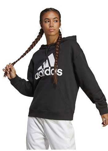 Черно-белая женская толстовка с воротником с капюшоном Adidas