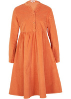 Платье а-силуэта из хлопкового вельвета с карманами длиной до колена Bpc Bonprix Collection, оранжевый