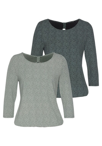 Рубашка Lascana, серый/светло-серый