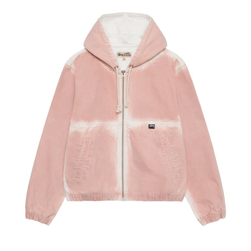 Рабочая куртка с капюшоном Stussy Spray Dye, цвет Выцветший розовый