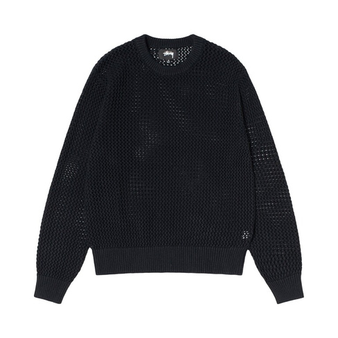 Свободный свитер Stussy, окрашенный в пигмент, цвет Сплошной черный