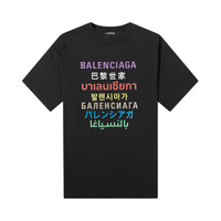 Футболка с логотипом Balenciaga Languages, цвет Черный/Многоцветный