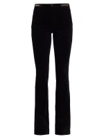 Бархатные брюки Stevie, украшенные цепочками L'Agence, цвет noir