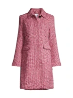 Твидовое пальто из смесовой шерсти Sam Edelman, цвет pink tweed