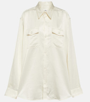 Верхняя рубашка из купро и смесовой шерсти Ami Paris, белый