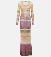 Трикотажное платье макси космического цвета Missoni, мультиколор