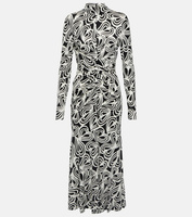 Платье миди из смесовой шерсти с принтом marquise Diane Von Furstenberg, мультиколор