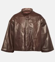 Укороченная кожаная куртка Rick Owens, коричневый