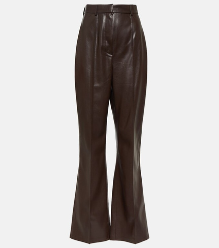 Leena расклешенные брюки из искусственной кожи Nanushka, коричневый