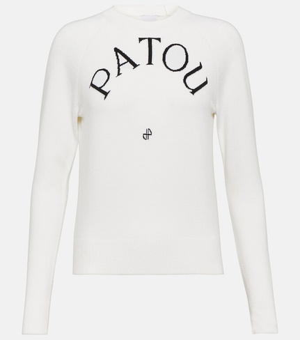 Жаккардовый свитер с логотипом Patou, белый