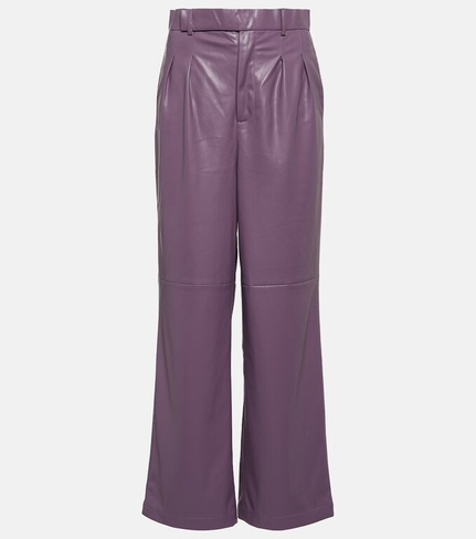 Прямые брюки из искусственной кожи Jacques Wei, фиолетовый