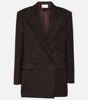 Двубортный шерстяной пиджак myriam The Row, коричневый