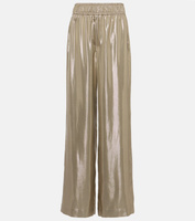 Широкие брюки металлик Brunello Cucinelli, золото