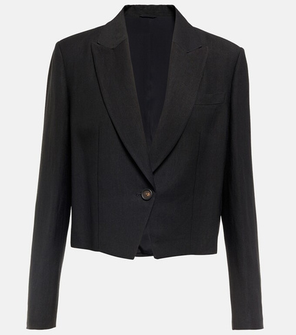 Укороченный пиджак Brunello Cucinelli, черный