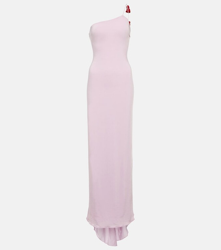 Платье на одно плечо с цветочной аппликацией Magda Butrym, розовый