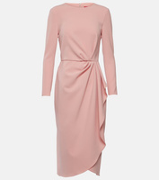 Платье миди со сборками из джерси Carolina Herrera, розовый