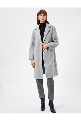 Кашемировое пальто длины миди Koton, серый