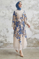 Плиссированное Шифоновое Платье Rosie Rose С Узором - Индиго InStyle, разноцветный